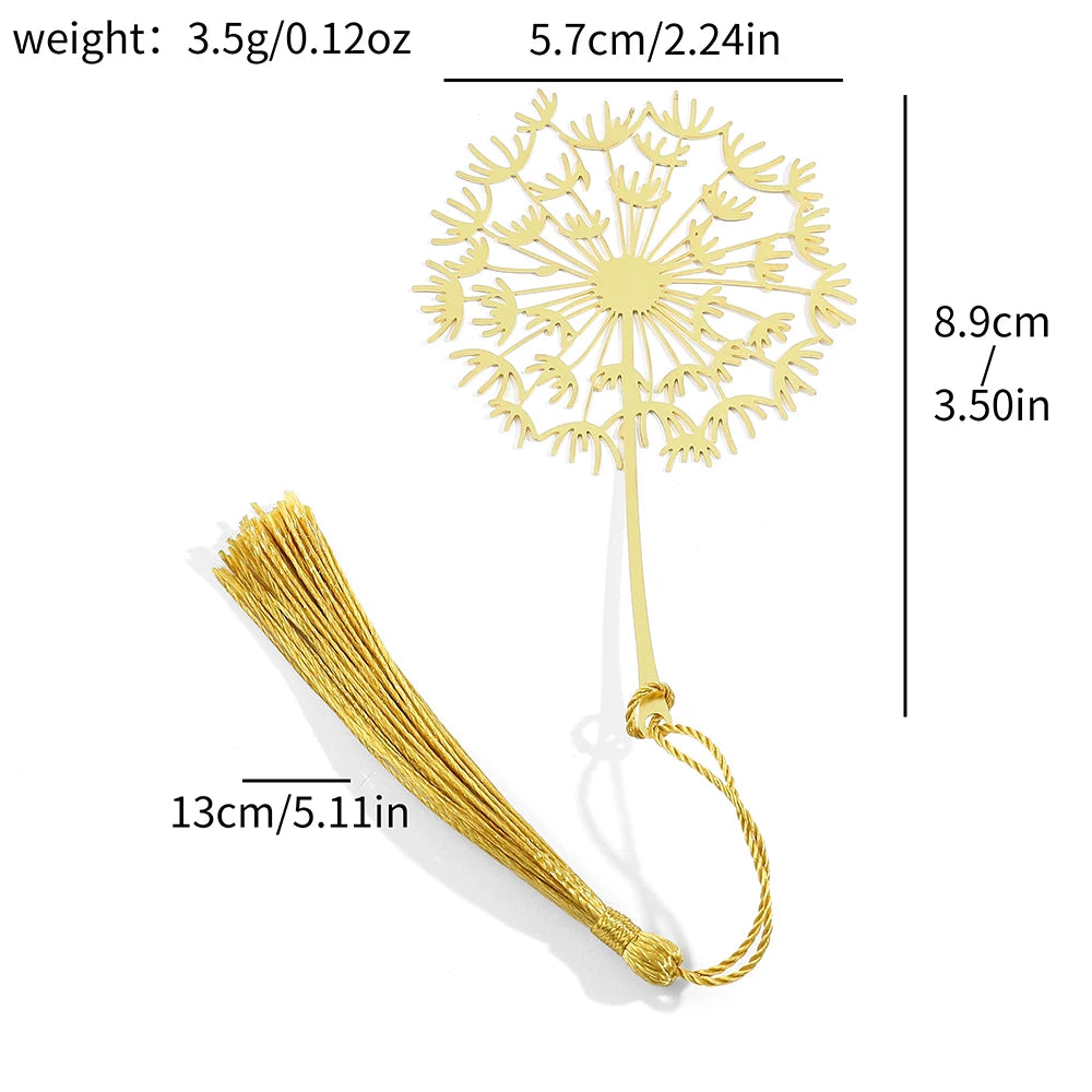 Simple Hollow Brass Bookmarks Beautiful Daisy Dandelion Flower Leaf Book Marks for Book Lover Gifts Reading Supplies Accessories