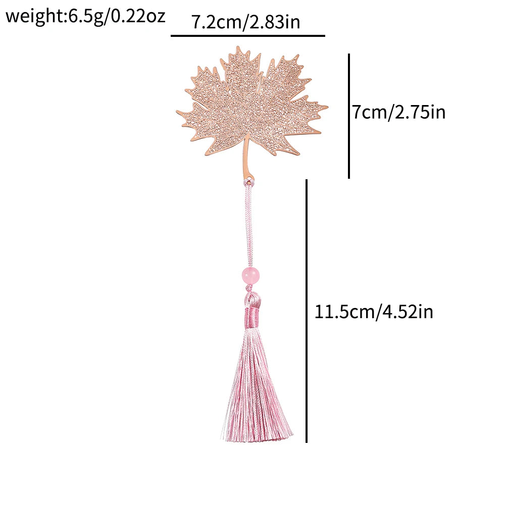 10 Styles Rose Gold Color Hollow Animal Flower Plant Metal Bookmarks with Pink Tassel for Book Lover Mark Gifts Collection