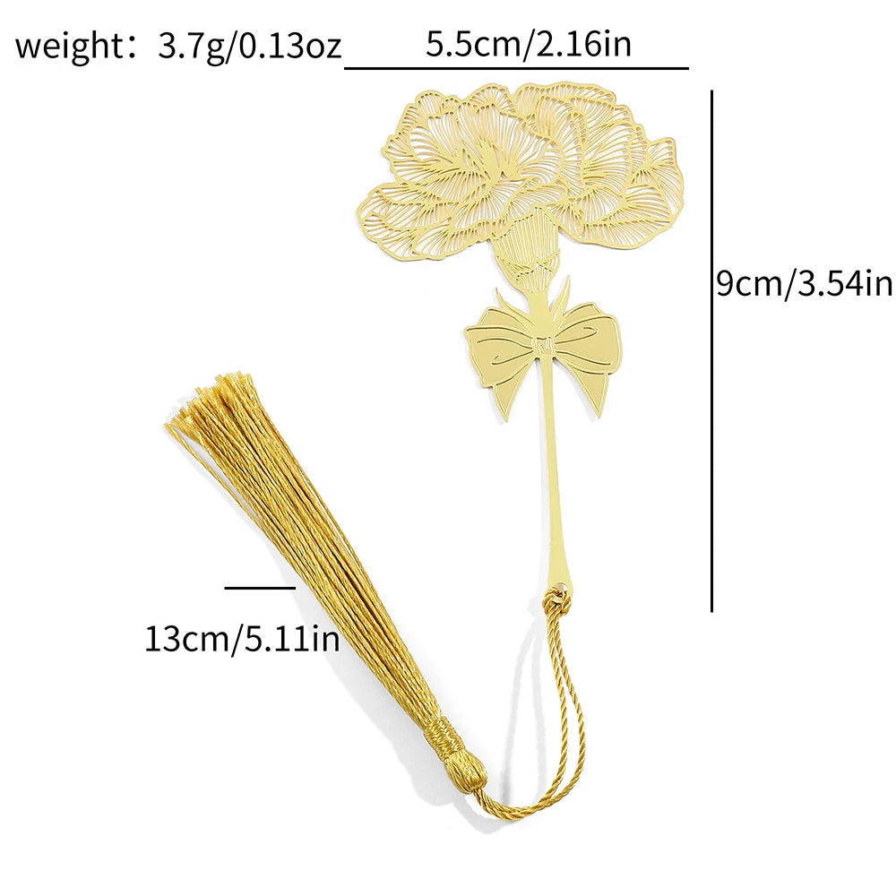 Simple Hollow Brass Bookmarks Beautiful Daisy Dandelion Flower Leaf Book Marks for Book Lover Gifts Reading Supplies Accessories