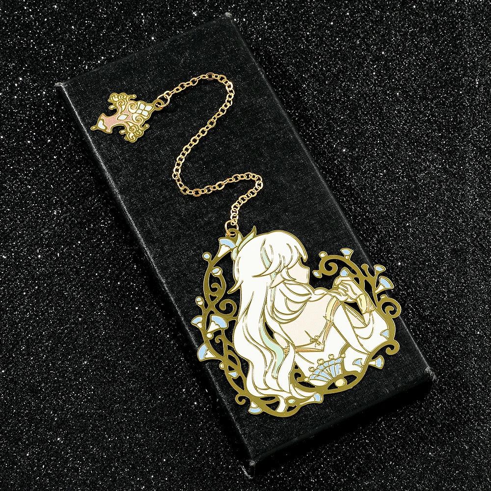 Genshin Impact Series Bookmark for Game Fans Metal Fancy Nahida Alhaitham Ningguang Sangonomiya Kokomi Book Marks for Fans