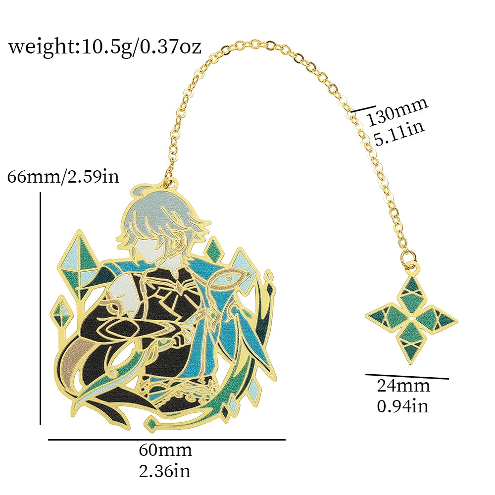 Genshin Impact Series Bookmark for Game Fans Metal Fancy Nahida Alhaitham Ningguang Sangonomiya Kokomi Book Marks for Fans