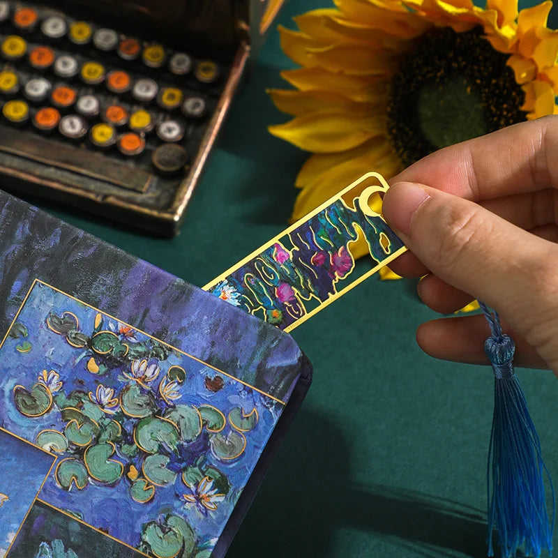 Hollow Flower Metal Bookmark Exquisite Sunflower Lotus Rose Shape Book Marks Student Reading Stationery School Supplies Gifts