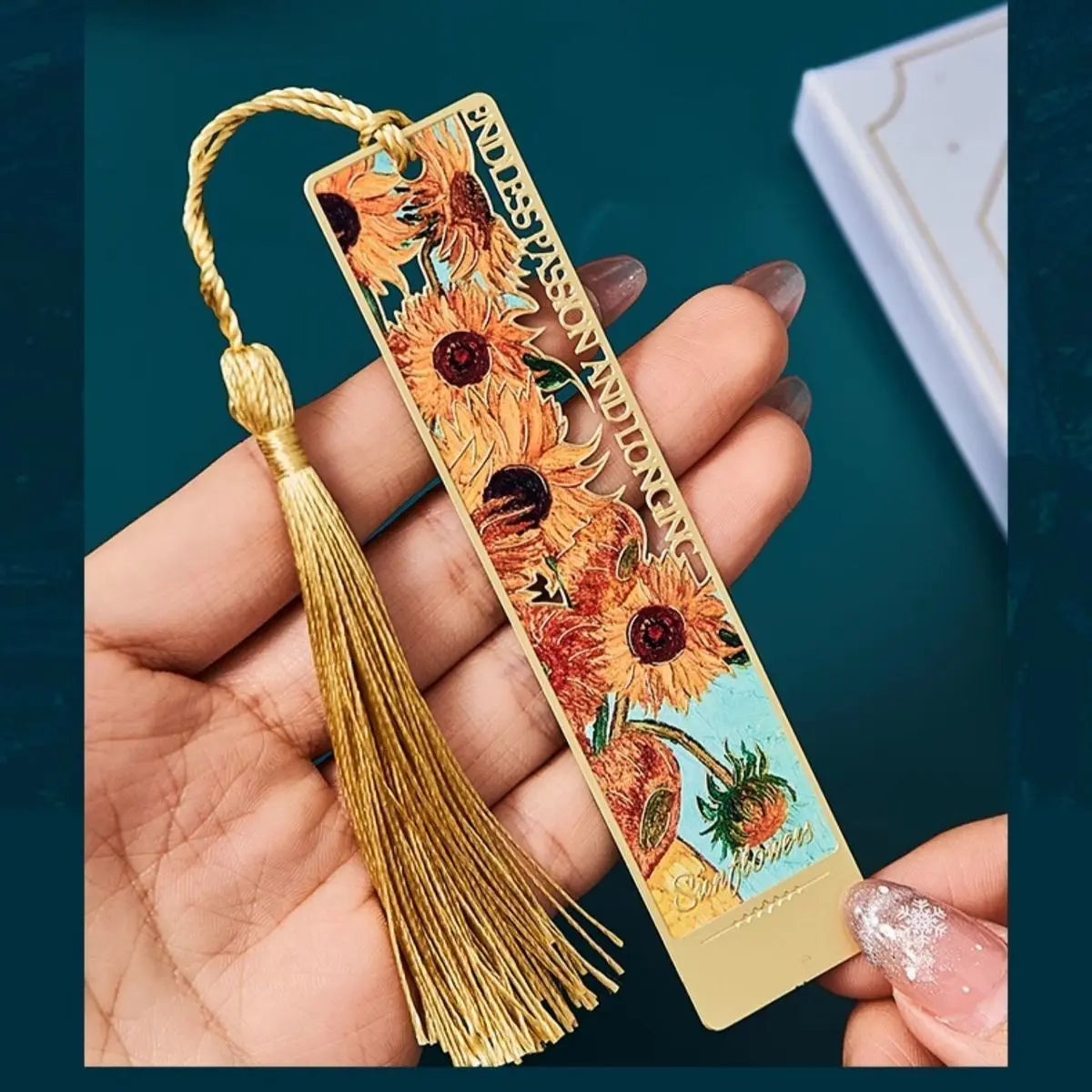 bookmarks for books Van Gogh/Monet Brass hollow out bookmark metal Gifts for teacher supplies Starry Moon Night book marks