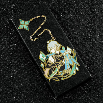 Genshin Impact Series Bookmark for Game Fans Metal Fancy Nahida Alhaitham Ningguang Sangonomiya Kokomi Book Marks for Fans