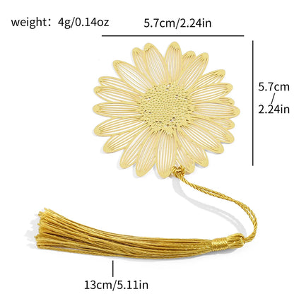 Simple Hollow Brass Bookmarks Beautiful Daisy Dandelion Flower Leaf Book Marks for Book Lover Gifts Reading Supplies Accessories
