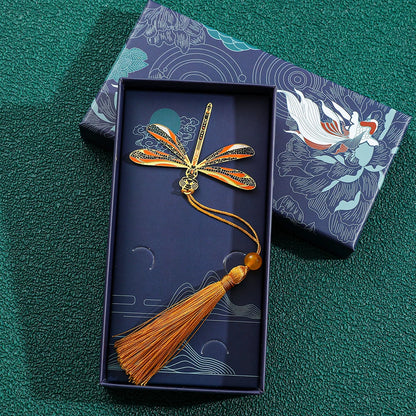 Simple hollow brass bookmark, beautiful four leaf clover dragonfly bookmark, bookmark, book friend gift, reading supplies