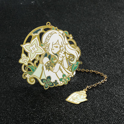 Genshin Impact Series Bookmark for Game Fans Metal Fancy Nahida Alhaitham Ningguang Sangonomiya Kokomi Book Marks for Fans