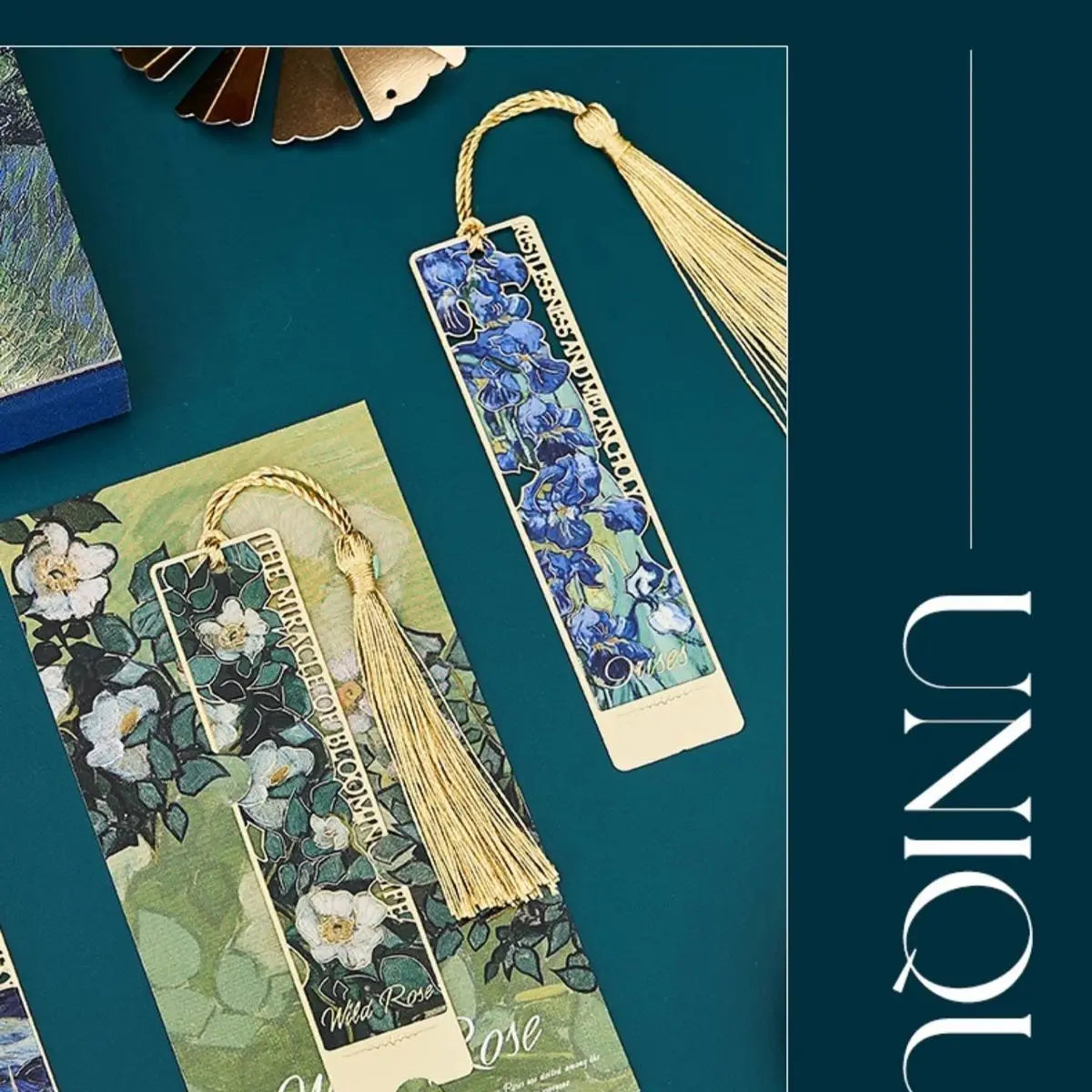 bookmarks for books Van Gogh/Monet Brass hollow out bookmark metal Gifts for teacher supplies Starry Moon Night book marks