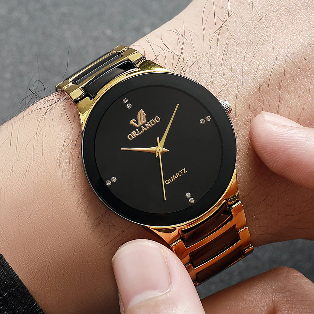 Elegant Couple’s Stainless Steel Watches