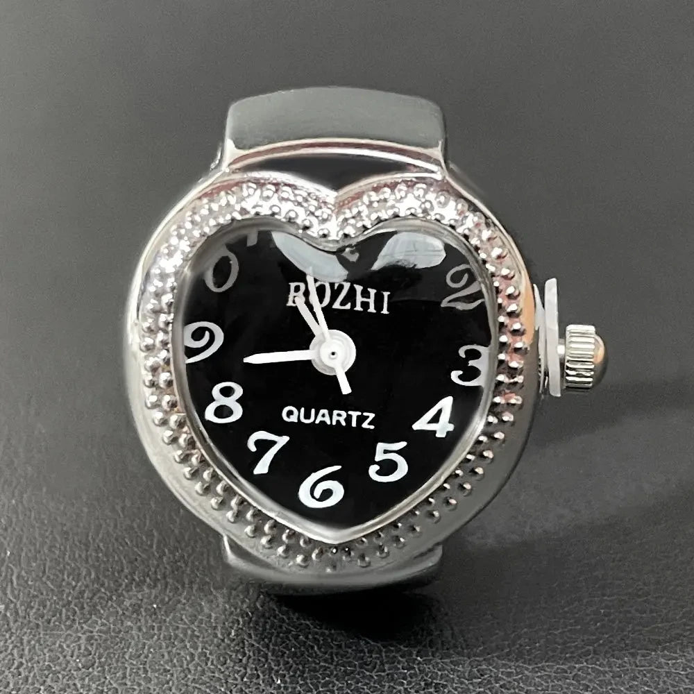 Alloy Shell Love Quartz Arabic Digital Dial Fashion Men's And Women's Ring Watch Compact