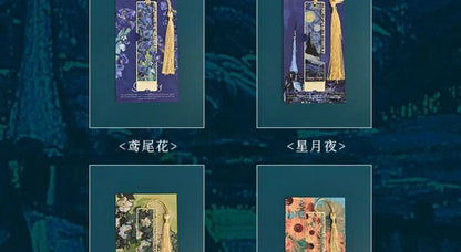 bookmarks for books Van Gogh/Monet Brass hollow out bookmark metal Gifts for teacher supplies Starry Moon Night book marks