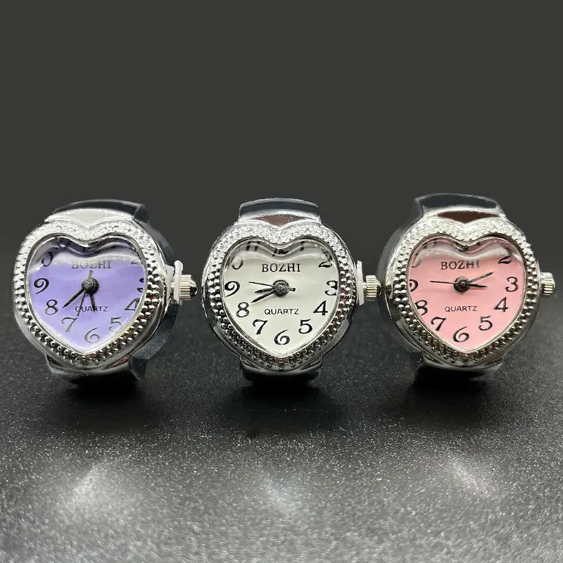 Alloy Shell Love Quartz Arabic Digital Dial Fashion Men's And Women's Ring Watch Compact