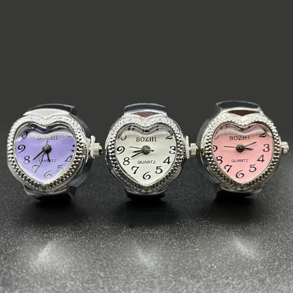 Alloy Shell Love Quartz Arabic Digital Dial Fashion Men's And Women's Ring Watch Compact
