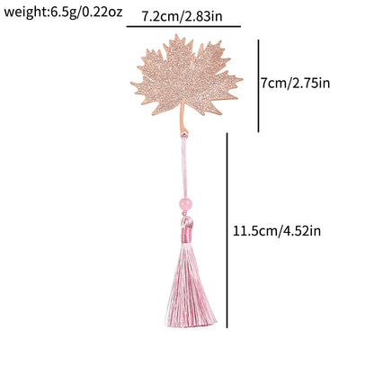 10 Styles Rose Gold Color Hollow Animal Flower Plant Metal Bookmarks with Pink Tassel for Book Lover Mark Gifts Collection