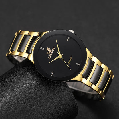 Elegant Couple’s Stainless Steel Watches