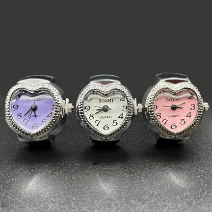 Alloy Shell Love Quartz Arabic Digital Dial Fashion Men's And Women's Ring Watch Compact
