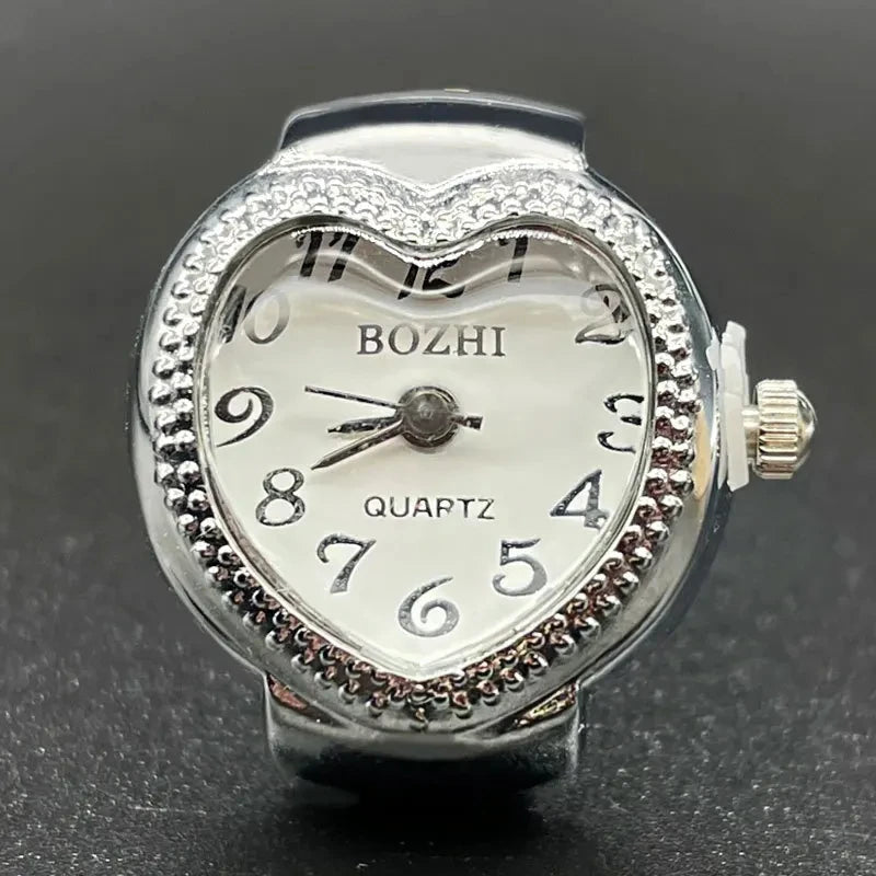 Alloy Shell Love Quartz Arabic Digital Dial Fashion Men's And Women's Ring Watch Compact