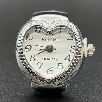Alloy Shell Love Quartz Arabic Digital Dial Fashion Men's And Women's Ring Watch Compact