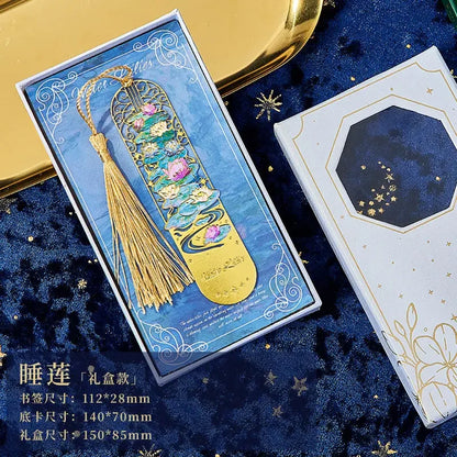 bookmarks for books Van Gogh/Monet Brass hollow out bookmark metal Gifts for teacher supplies Starry Moon Night book marks