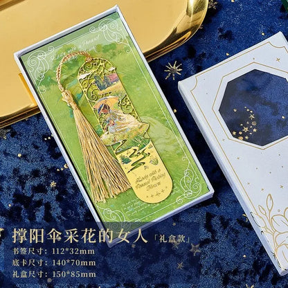 bookmarks for books Van Gogh/Monet Brass hollow out bookmark metal Gifts for teacher supplies Starry Moon Night book marks