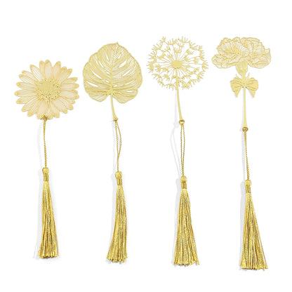 Simple Hollow Brass Bookmarks Beautiful Daisy Dandelion Flower Leaf Book Marks for Book Lover Gifts Reading Supplies Accessories
