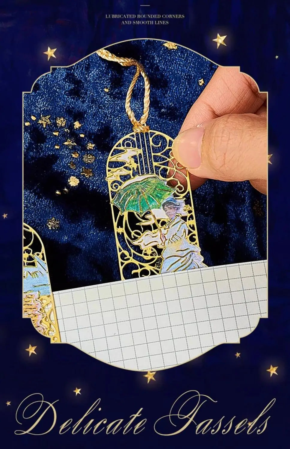 bookmarks for books Van Gogh/Monet Brass hollow out bookmark metal Gifts for teacher supplies Starry Moon Night book marks