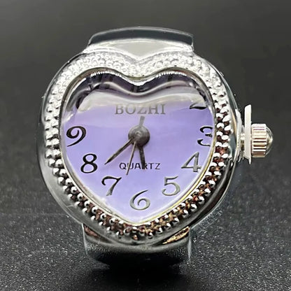 Alloy Shell Love Quartz Arabic Digital Dial Fashion Men's And Women's Ring Watch Compact