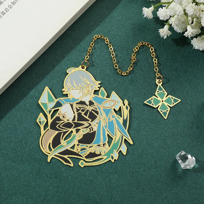 Genshin Impact Series Bookmark for Game Fans Metal Fancy Nahida Alhaitham Ningguang Sangonomiya Kokomi Book Marks for Fans