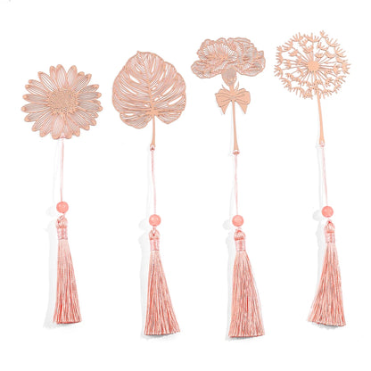 Simple Hollow Brass Bookmarks Beautiful Daisy Dandelion Flower Leaf Book Marks for Book Lover Gifts Reading Supplies Accessories
