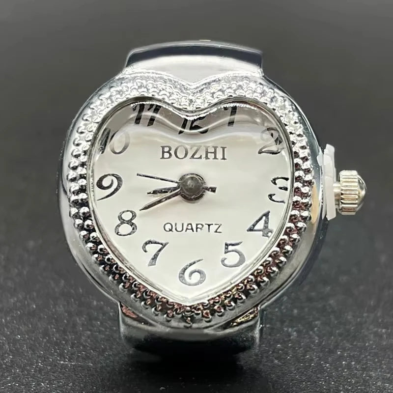 Alloy Shell Love Quartz Arabic Digital Dial Fashion Men's And Women's Ring Watch Compact