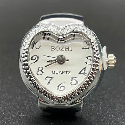 Alloy Shell Love Quartz Arabic Digital Dial Fashion Men's And Women's Ring Watch Compact