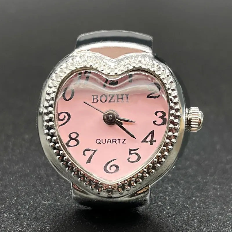 Alloy Shell Love Quartz Arabic Digital Dial Fashion Men's And Women's Ring Watch Compact
