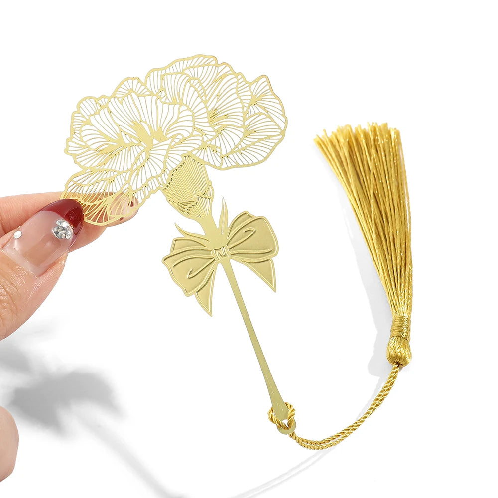 Simple Hollow Brass Bookmarks Beautiful Daisy Dandelion Flower Leaf Book Marks for Book Lover Gifts Reading Supplies Accessories