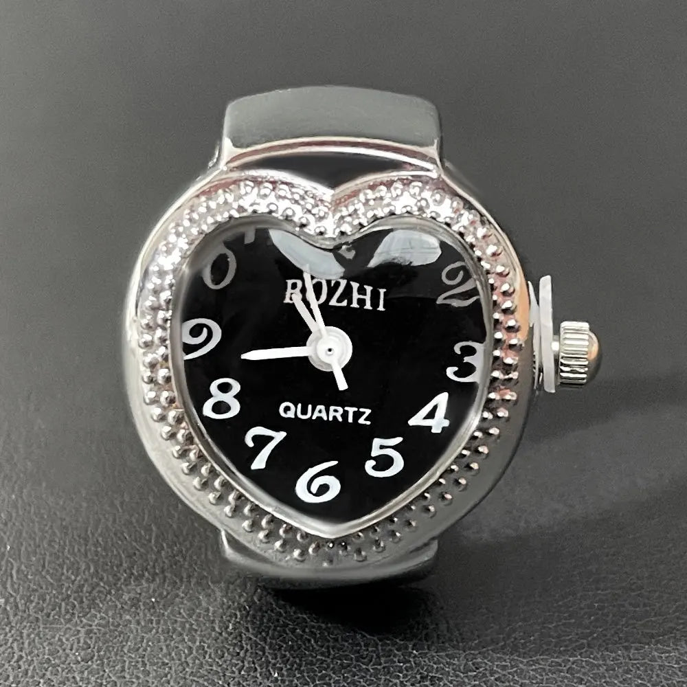 Alloy Shell Love Quartz Arabic Digital Dial Fashion Men's And Women's Ring Watch Compact