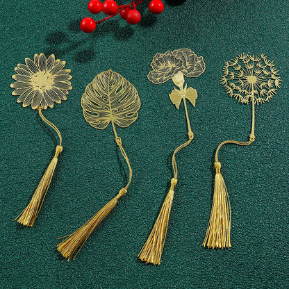 Simple Hollow Brass Bookmarks Beautiful Daisy Dandelion Flower Leaf Book Marks for Book Lover Gifts Reading Supplies Accessories