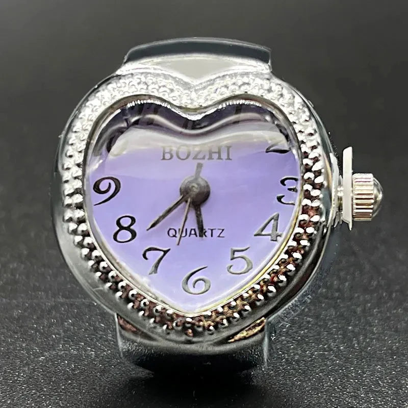 Alloy Shell Love Quartz Arabic Digital Dial Fashion Men's And Women's Ring Watch Compact
