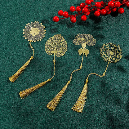 Simple Hollow Brass Bookmarks Beautiful Daisy Dandelion Flower Leaf Book Marks for Book Lover Gifts Reading Supplies Accessories