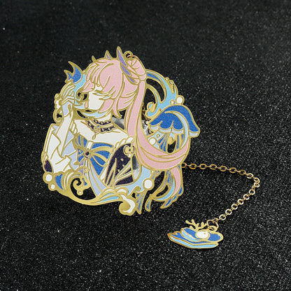 Genshin Impact Series Bookmark for Game Fans Metal Fancy Nahida Alhaitham Ningguang Sangonomiya Kokomi Book Marks for Fans