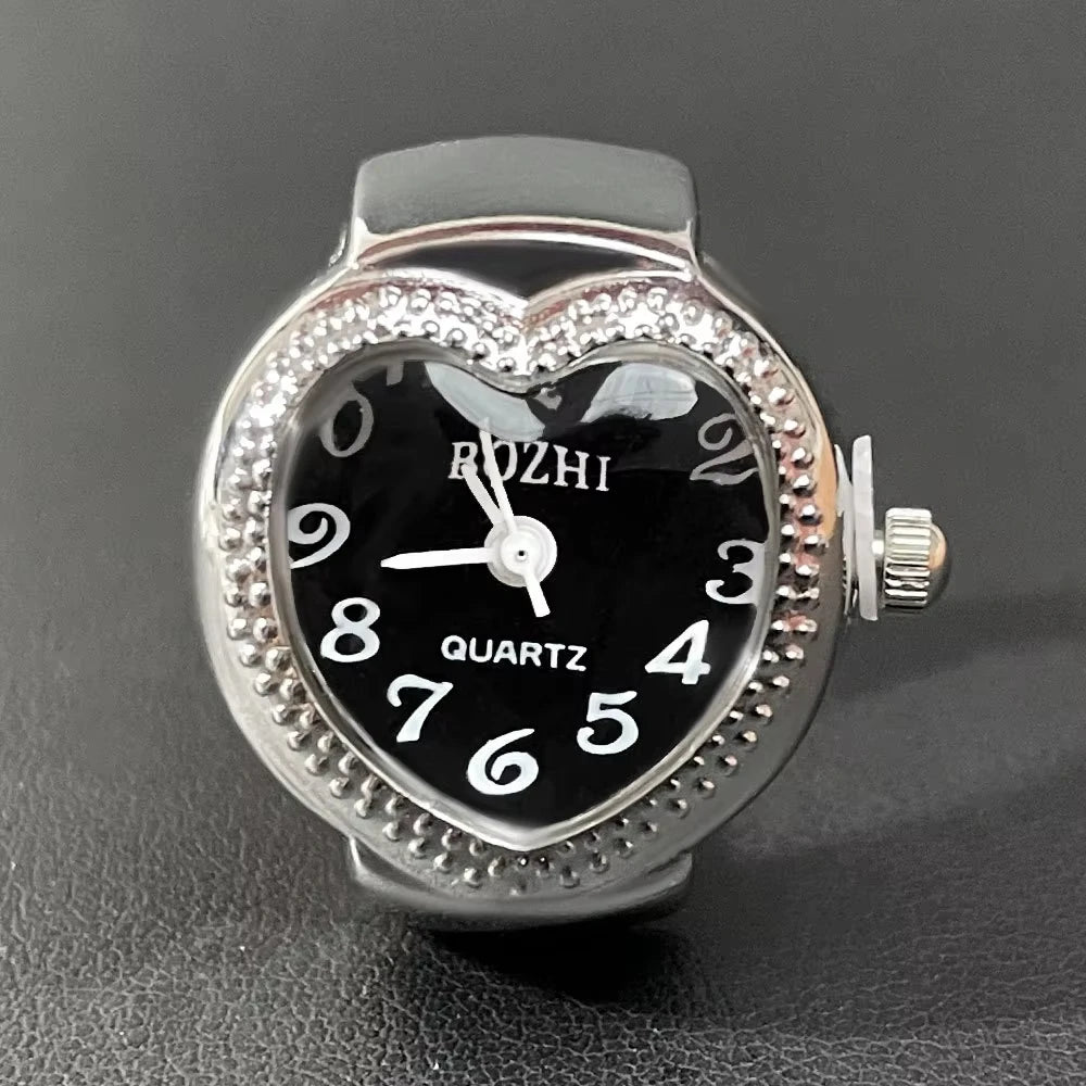 Alloy Shell Love Quartz Arabic Digital Dial Fashion Men's And Women's Ring Watch Compact