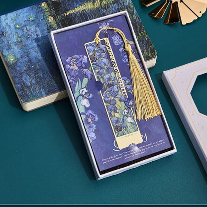 bookmarks for books Van Gogh/Monet Brass hollow out bookmark metal Gifts for teacher supplies Starry Moon Night book marks