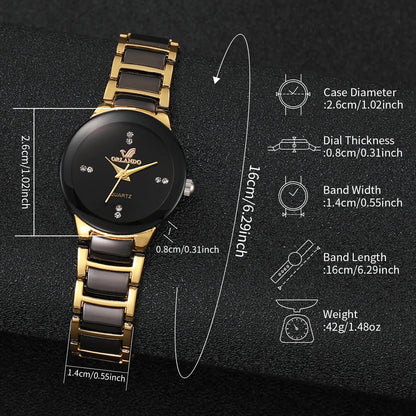 Elegant Couple’s Stainless Steel Watches