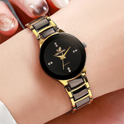 Elegant Couple’s Stainless Steel Watches