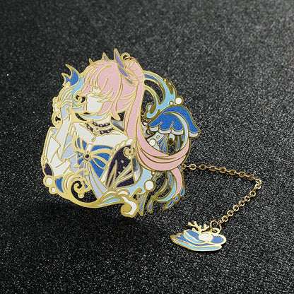Genshin Impact Series Bookmark for Game Fans Metal Fancy Nahida Alhaitham Ningguang Sangonomiya Kokomi Book Marks for Fans