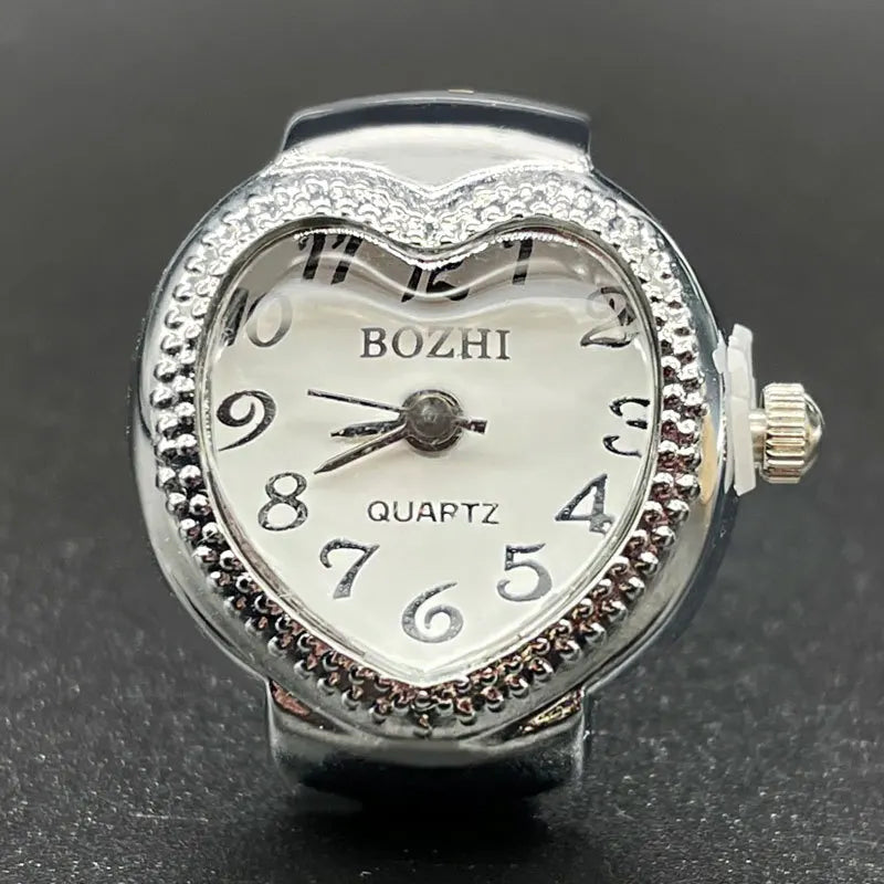 Alloy Shell Love Quartz Arabic Digital Dial Fashion Men's And Women's Ring Watch Compact