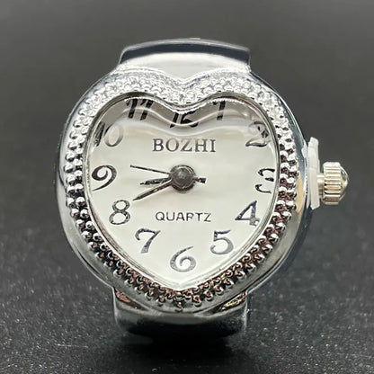 Alloy Shell Love Quartz Arabic Digital Dial Fashion Men's And Women's Ring Watch Compact