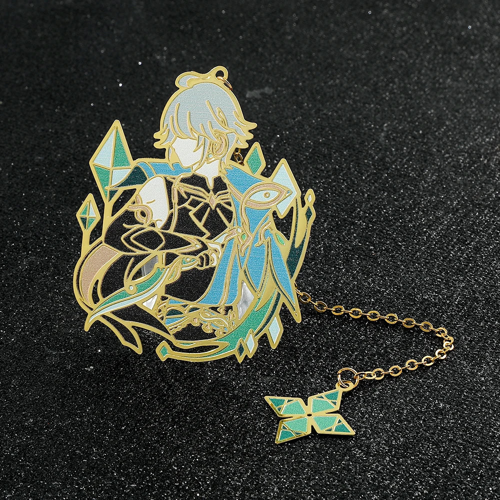 Genshin Impact Series Bookmark for Game Fans Metal Fancy Nahida Alhaitham Ningguang Sangonomiya Kokomi Book Marks for Fans