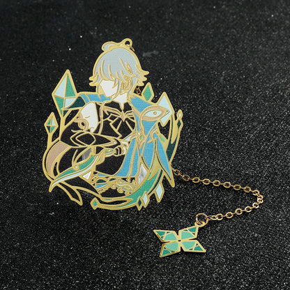 Genshin Impact Series Bookmark for Game Fans Metal Fancy Nahida Alhaitham Ningguang Sangonomiya Kokomi Book Marks for Fans