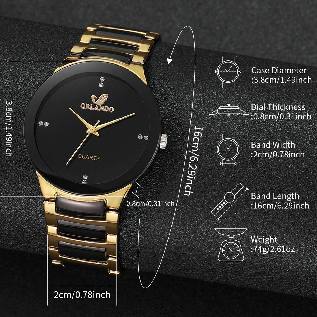 Elegant Couple’s Stainless Steel Watches