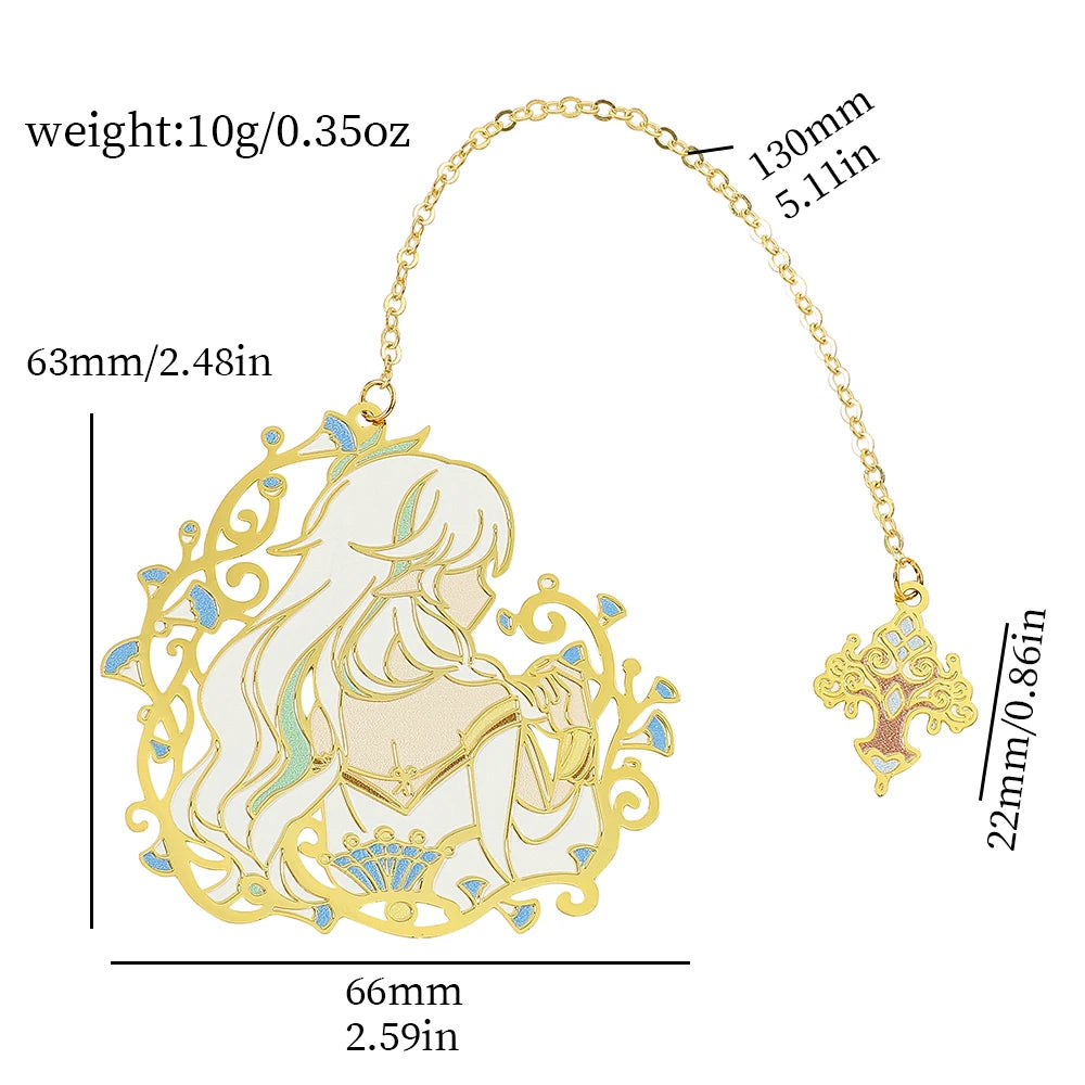 Genshin Impact Series Bookmark for Game Fans Metal Fancy Nahida Alhaitham Ningguang Sangonomiya Kokomi Book Marks for Fans