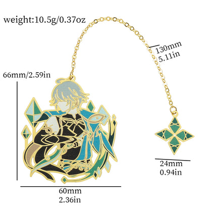 Genshin Impact Series Bookmark for Game Fans Metal Fancy Nahida Alhaitham Ningguang Sangonomiya Kokomi Book Marks for Fans